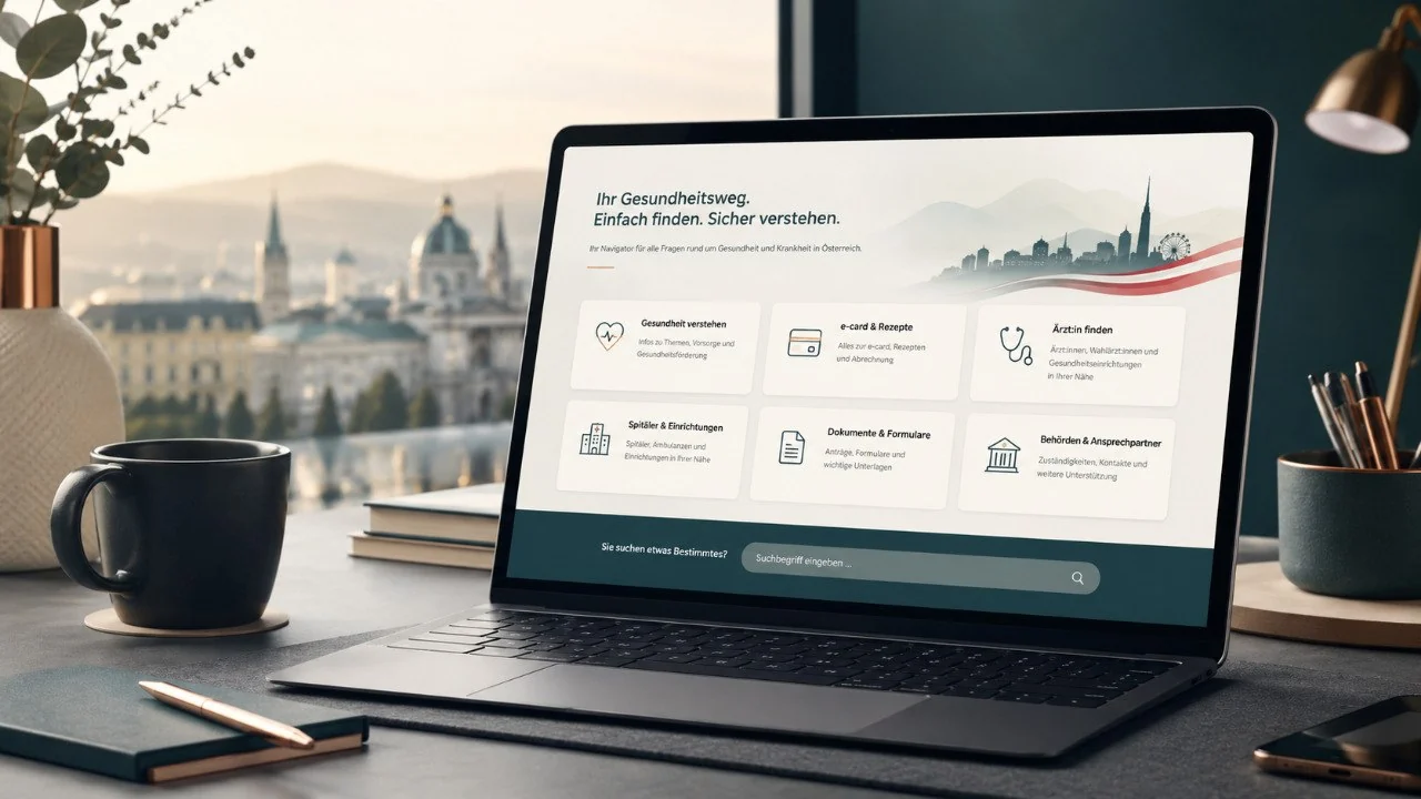 Digitale Übersicht offizieller Gesundheitslinks in Österreich